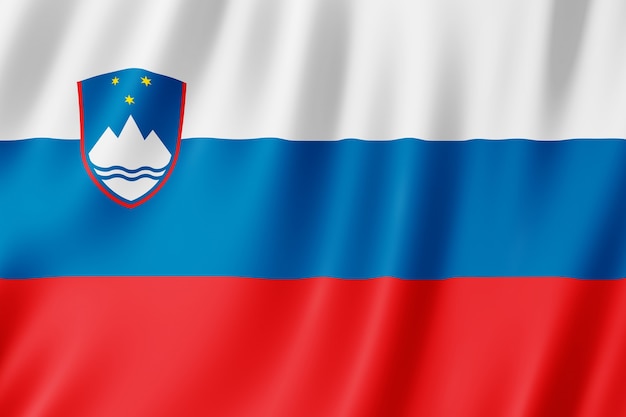 Slovenië vlag zwaaien in de wind.