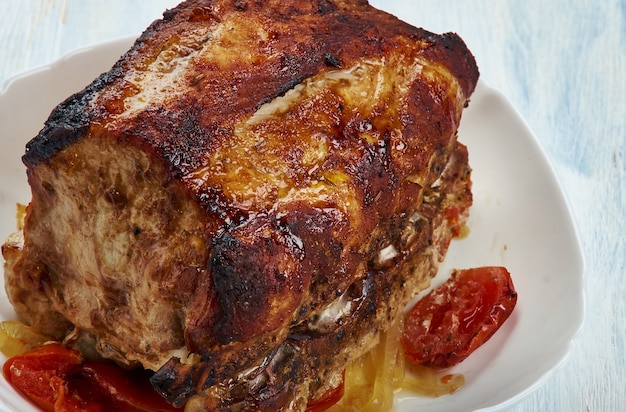 Photo slow cooker honey apple pork loin