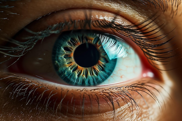 Slow motion 4K extreme close up of human eye's iris opening pupil in 60fps