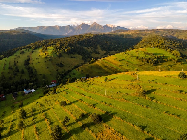 Slowakije hoge Tatra bergen met weide Belianske Tatry Slowakije Wandelen in slowakije bergen