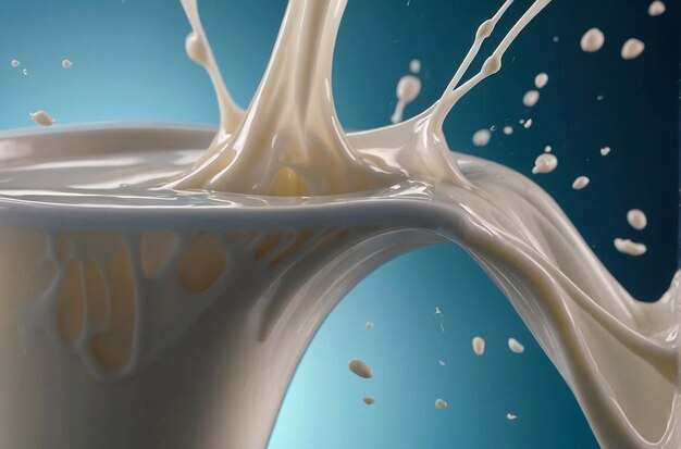 Foto video di versamento del latte in slow motion