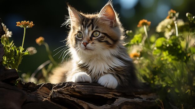 Sluit omhoog foto van leuk kattenportret