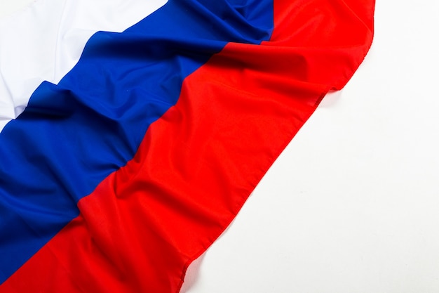Sluit omhoog ontsproten van golvende vlag van Rusland