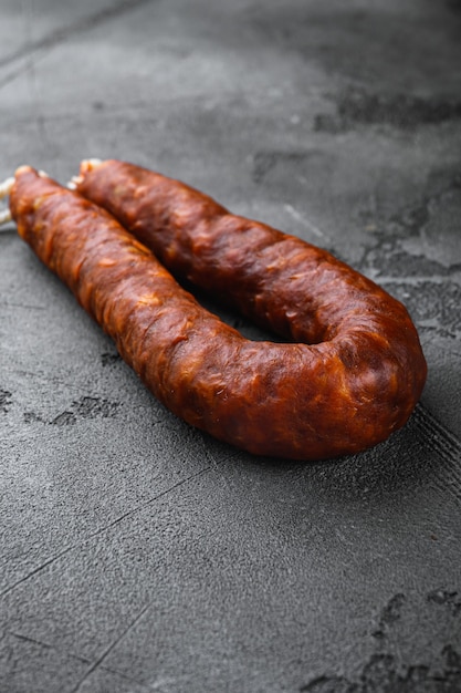 Sluit omhoog op de salami van de worstchorizo