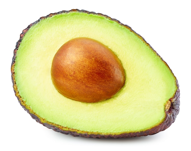 Sluit omhoog op geïsoleerd rijp avocadofruit