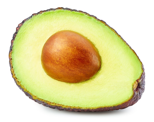 Sluit omhoog op geïsoleerd rijp avocadofruit