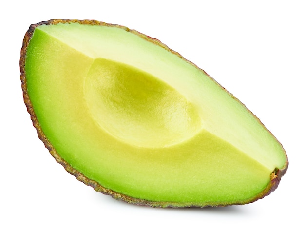 Sluit omhoog op geïsoleerd rijp avocadofruit