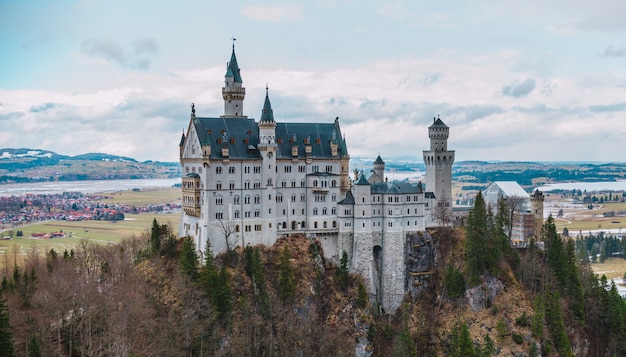 Sluit omhoog op Neuschwanstein-Kasteel in Duitsland