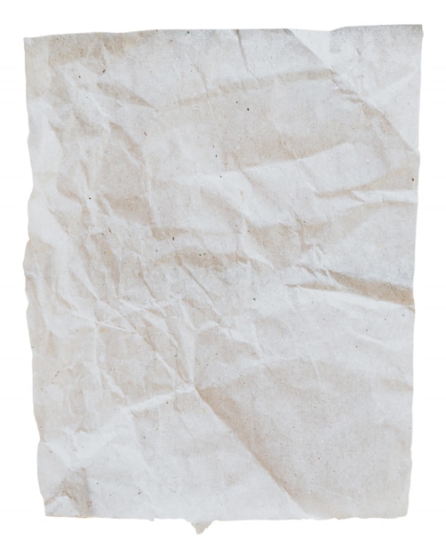 Sluit omhoog oud gescheurd papier op geïsoleerde witte achtergrond