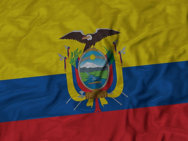 Foto sluit omhoog van de verstoorde vlag van ecuador