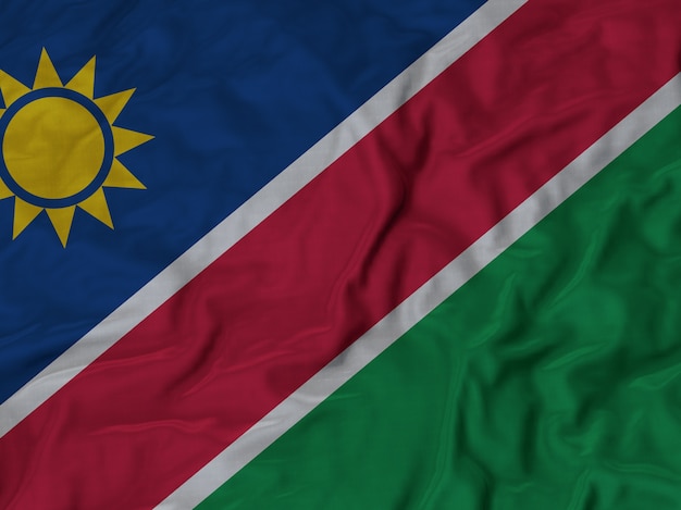 Sluit omhoog van de Vlag van Ruffled Namibia