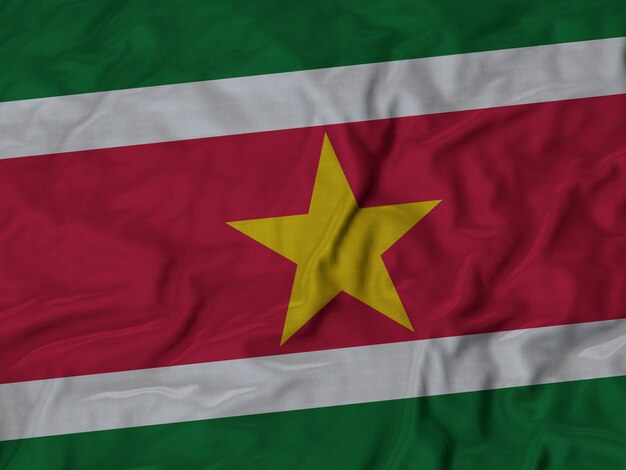 Sluit omhoog van de Vlag van Ruffled Suriname