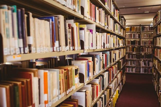 Sluit omhoog van een boekenrek