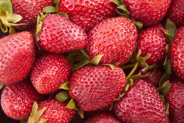 Sluit omhoog van vers natuurlijk aardbeifruit