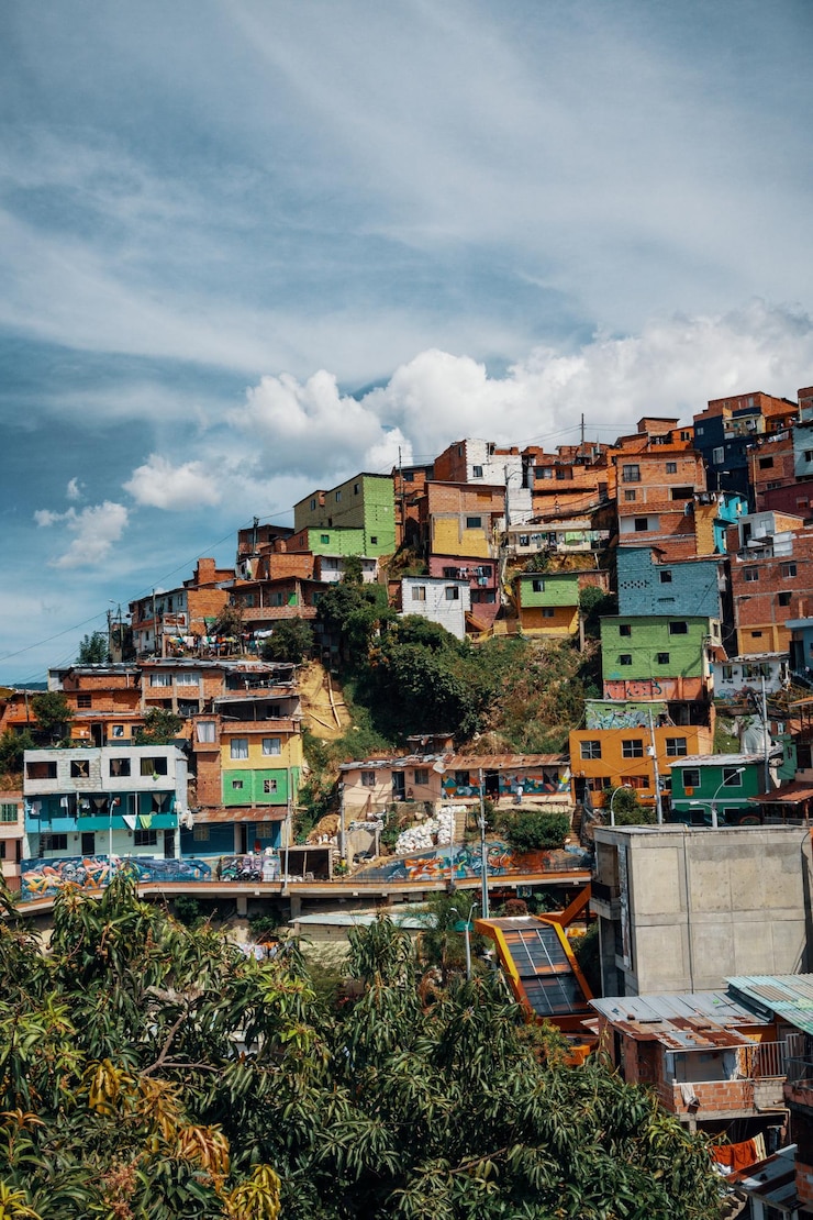 Photo slum in medellin at colombia