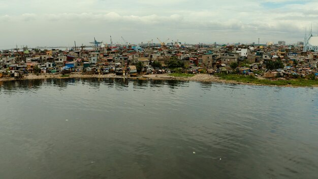 Slums and poor district of the city of manila