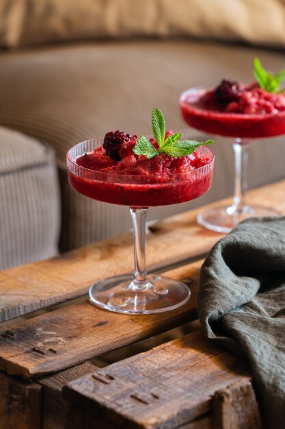 Slushy or slushie cocktail for relaxing afternoon at home