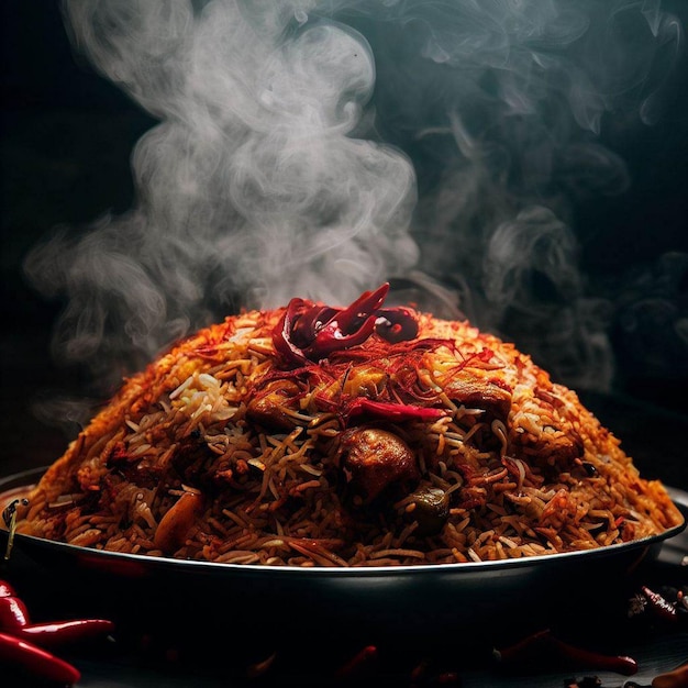 Foto smaakvolle biryani-perfectie die absoluut heerlijk was