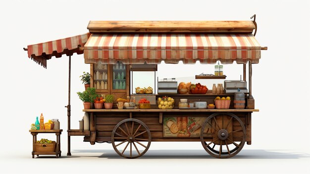 Smaakvolle Fare Isolated Food Cart Scene