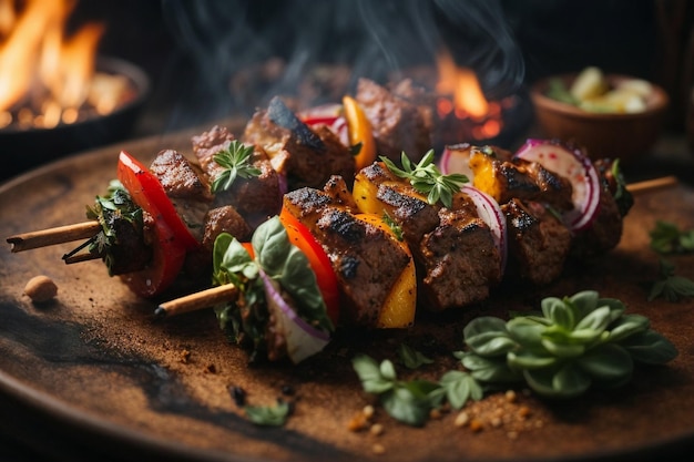 Smaakvolle Shish Kebab met een vleugje kruiden