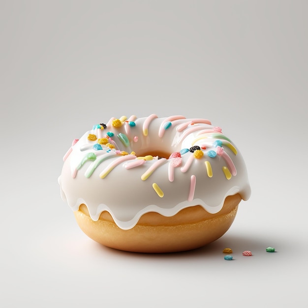 Foto smakelijke donut met hagelslag geïsoleerd op wit