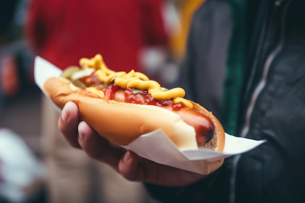 Smakelijke hotdog Illustratie AI GenerativexA