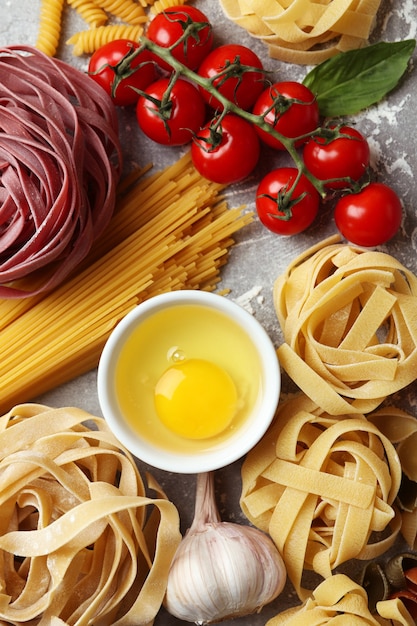 smakelijke pasta koken, bovenaanzicht