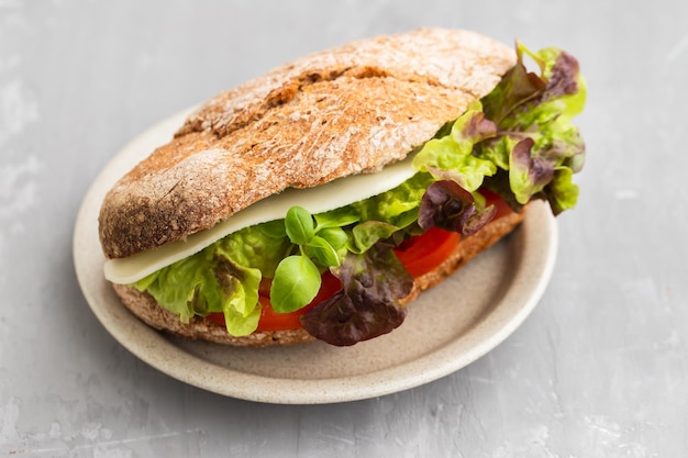 Smakelijke toostsandwiches met kaas op plaat