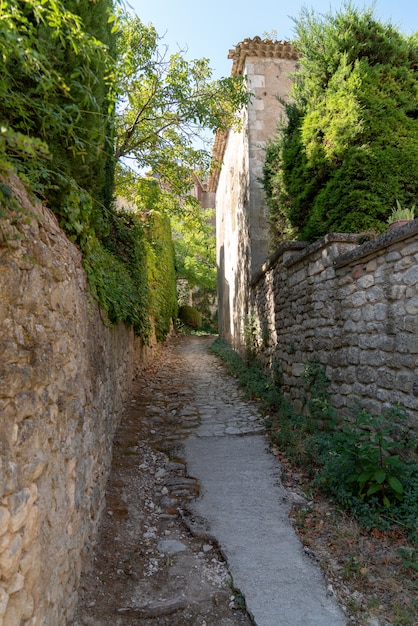 Small alley in  medieval village