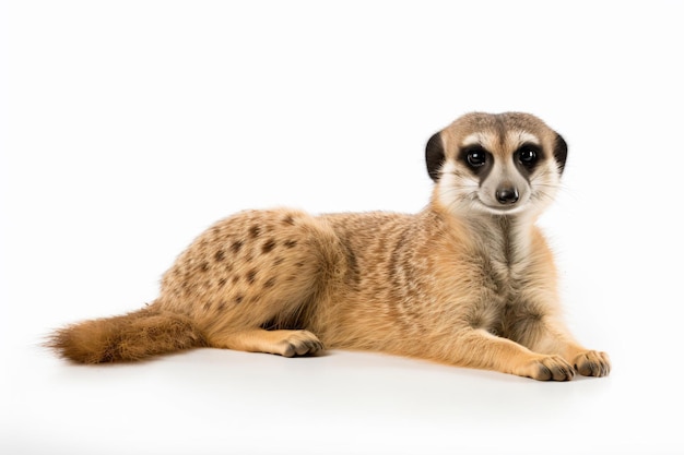 a small animal laying down on a white surface