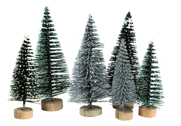 Small artificial Christmas tree isolated