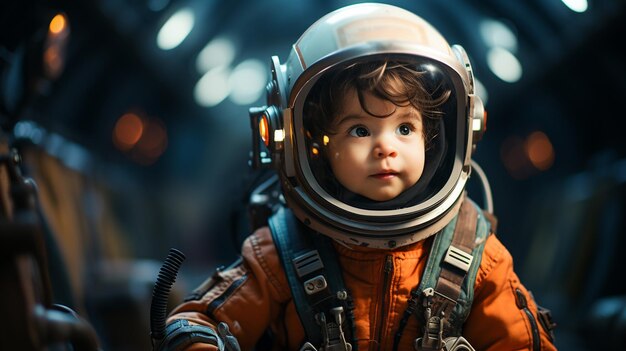 Foto piccolo bambino astronauta