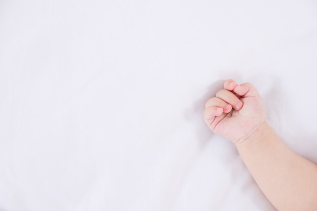 Small baby hand close up