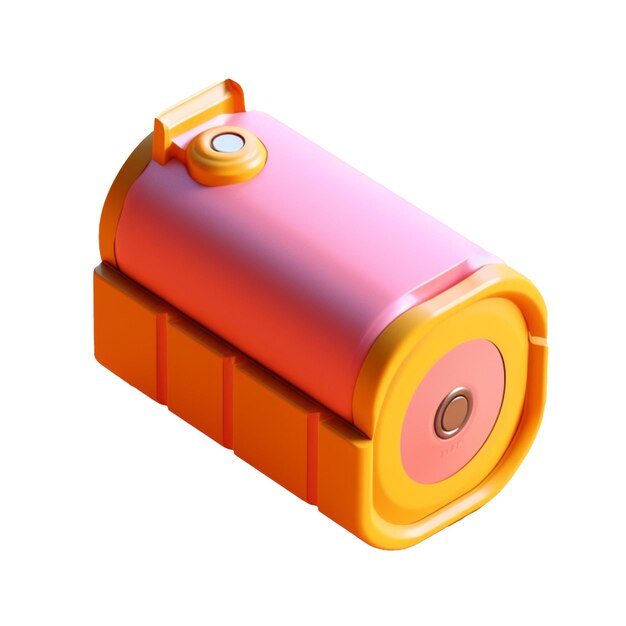 Small battery in 3D style trending color palette with Generative AI