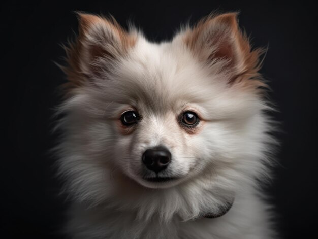 Small beautiful funny dog German Fluffy Spitz