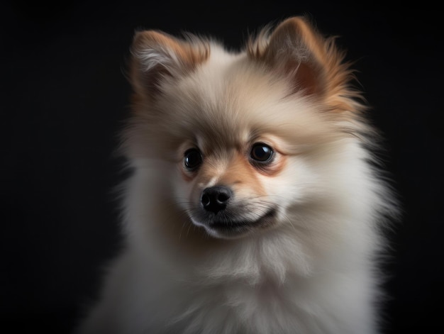 Small beautiful funny dog German Fluffy Spitz