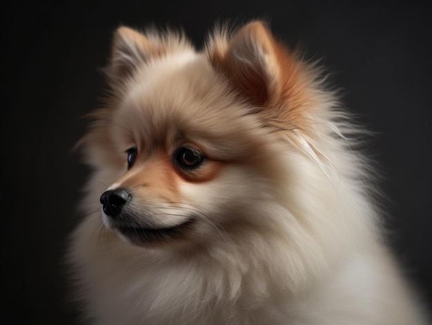 Small beautiful funny dog German Fluffy Spitz