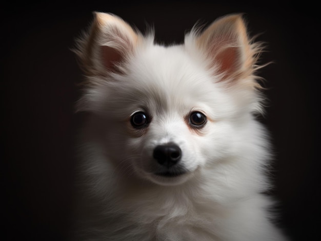 Small beautiful funny dog German Fluffy Spitz