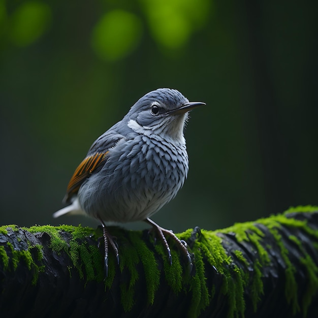 Small bird sitting in forest AI generated