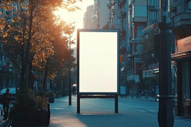 small blank billboard on a street