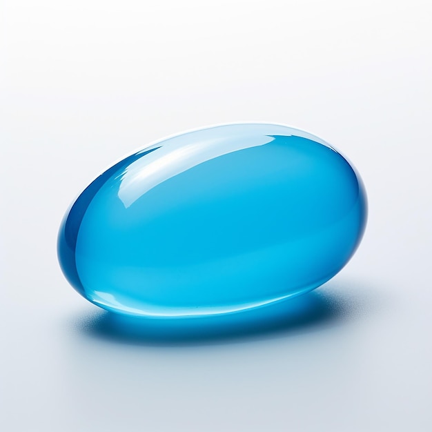 Foto piccolo gel morbido blu con sfondo bianco