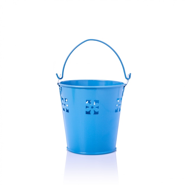 Small blue vintage metal bucket.