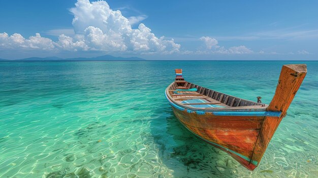 Small Boat Floating on Water