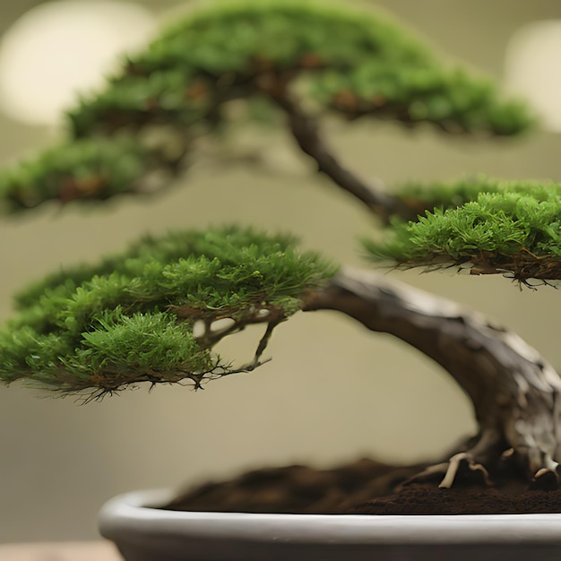 Foto un piccolo albero di bonsai in una pentola