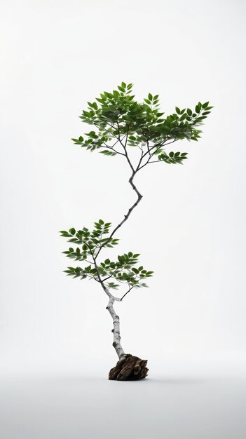 Foto piccolo albero di bonsai in vaso bianco