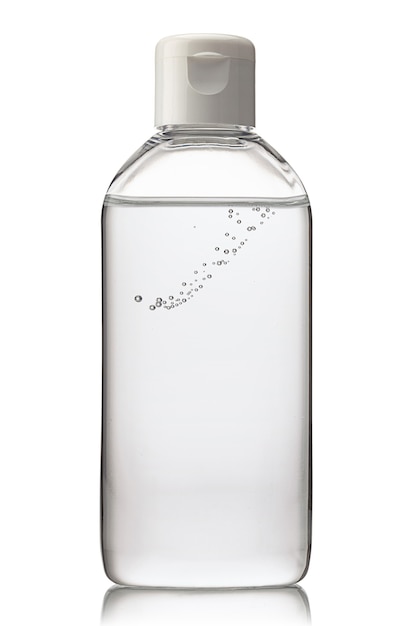 Small bottle og hand sanitizer isolated on white