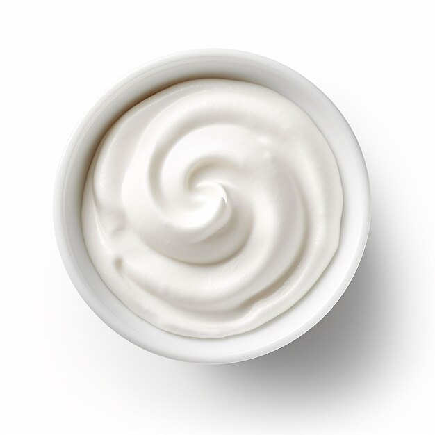 Photo a small bowl of sour cream with a white lid.