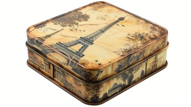 Small Box With Picture of Eiffel Tower