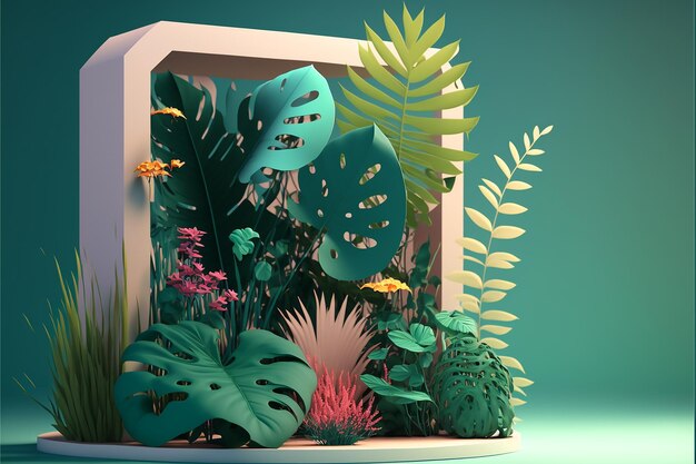 A small box with a plant in it that says'jungle '