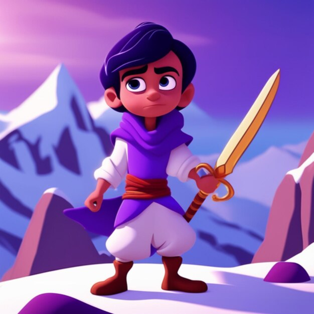 Маленький мальчик с мечом в стиле Аладдина